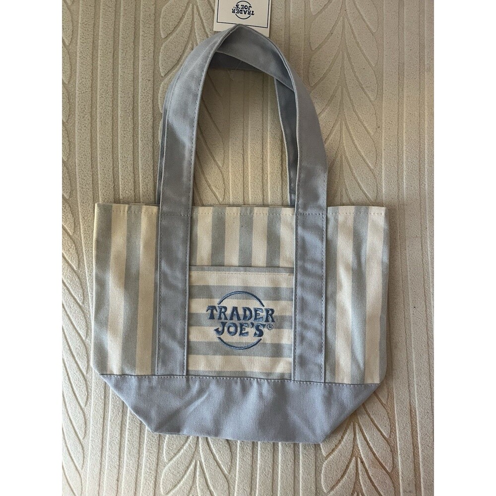 Trader joe’s Blue Striped Pastel Bag Summer Collection Tote No Restocks